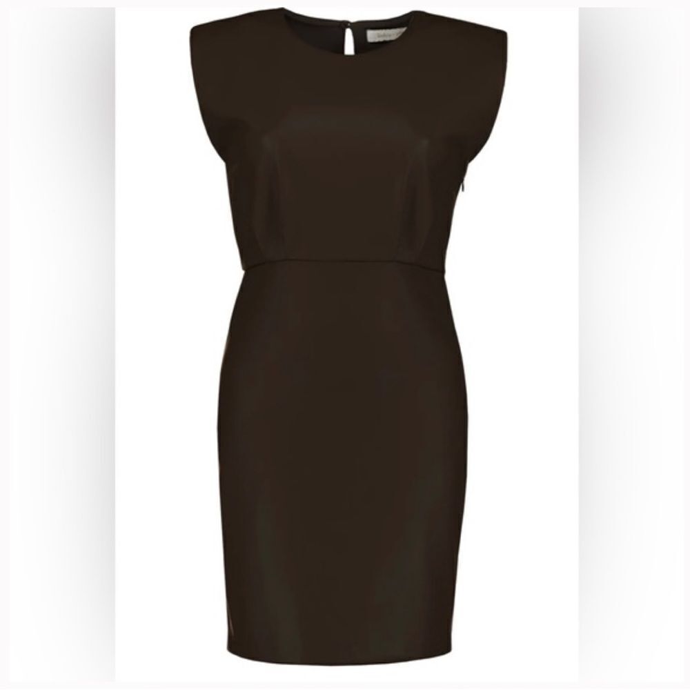 NWT Bishop + Young Hayden Vegan Leather Dress CHOCOLATE BROWN‎ SIZE XS mini
